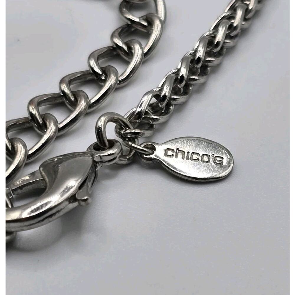 Chico's Necklace Gipsy Chainmail Breastplate Style Crescent Drapp Meshed Effect - Picture 5 of 6